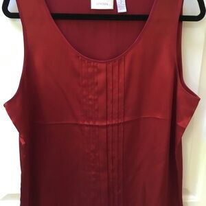 Chico's Red Satin Sleeveless Top Sz 2 (12/14) NWOT